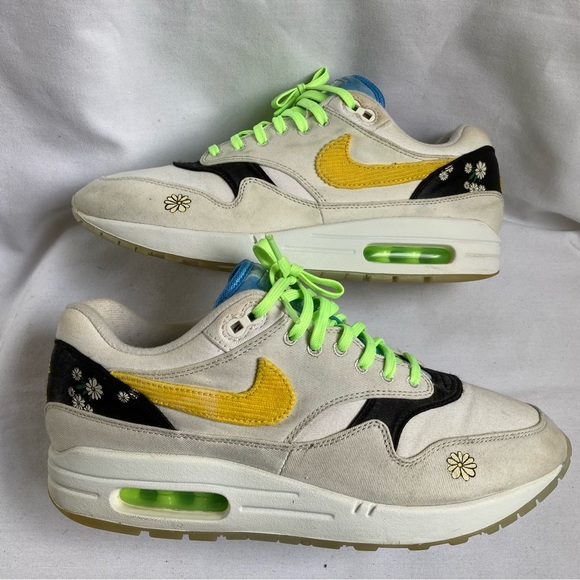 Nike Air Max 1 'Spring Daisy' White Gray/Green Sneaker CW6031-100 - Picture 4 of 10